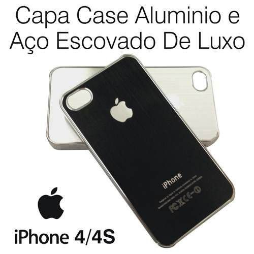 Capa Case Alumínio Aço Escovado Luxo P/ Iphone 4/4s Original